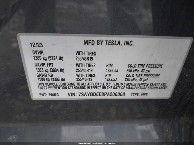 2023 TESLA MODEL Y 7SAYGDEE8PA206060 Photo 8