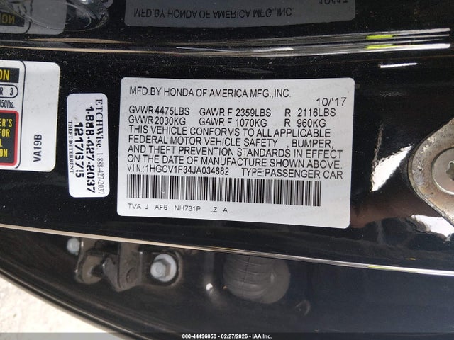 1HGCV1F34JA034882 Honda Accord Sport