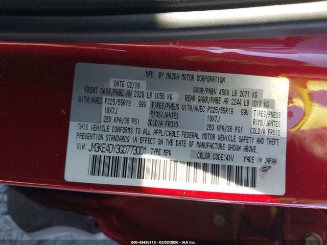 JM3KE4DY3G0773001 Mazda Cx-5 Grand Touring