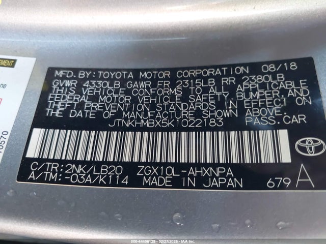 JTNKHMBX5K1022183 Toyota C-hr Limited