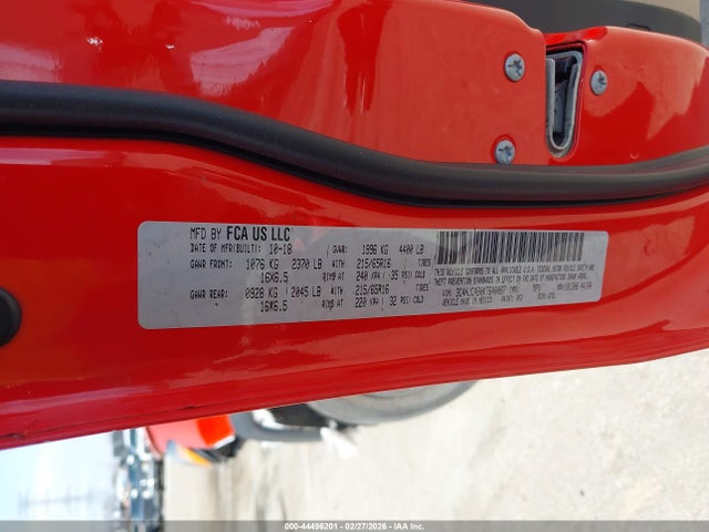 44496201 :رقم المزاد ، 3C4NJCAB0KT640087 vin ، 2019 Jeep Compass Sport Fwd مزاد بيع