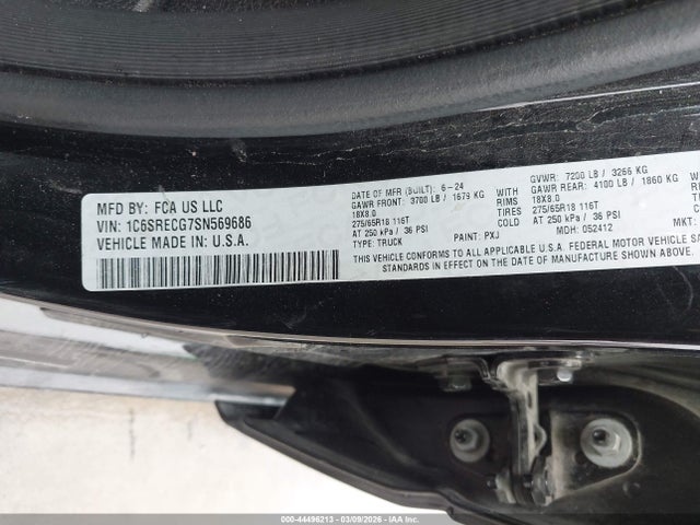 Aukcja sprzedaży 2025 Ram 1500 Tradesman  4x2 6'4 Box, vin: 1C6SRECG7SN569686, numer aukcji: 44496213
