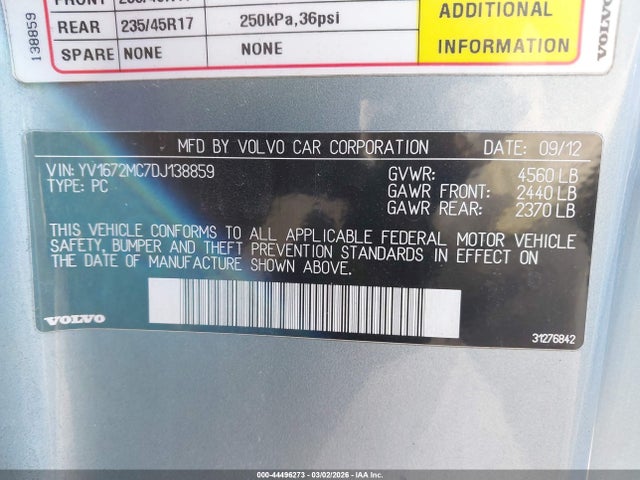 2013 VOLVO C70 YV1672MC7DJ138859 Photo 8