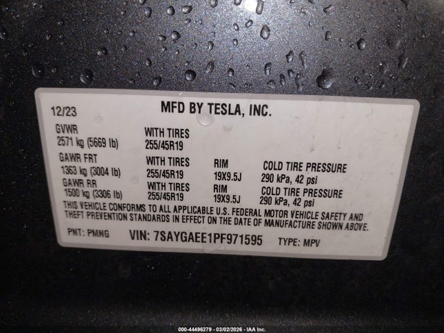 2023 TESLA MODEL Y 7SAYGAEE1PF971595 Photo 8
