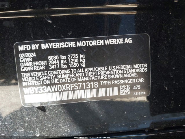 WBY33AW0XRFS71318 BMW I4 Gran Coupe M50