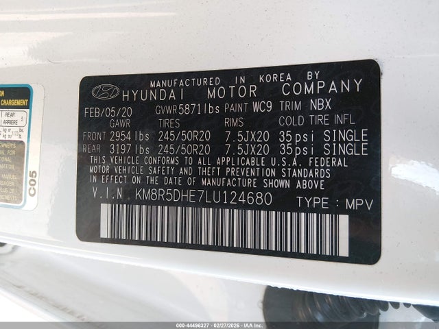 2020 HYUNDAI PALISADE KM8R5DHE7LU124680 Photo 8