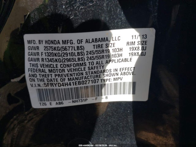 Aukcja sprzedaży 2014 Acura Mdx Technology Package, vin: 5FRYD4H41EB027107, numer aukcji: 44496344