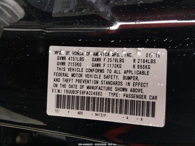 Продаж на аукціоні авто 2015 Acura Tlx V6 Tech, vin: 19UUB3F58FA004690, номер лоту: 44496351