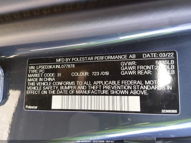 Polestar 2 Long Range Dual Motor 2022 LPSED3KA1NL077878 Image 9