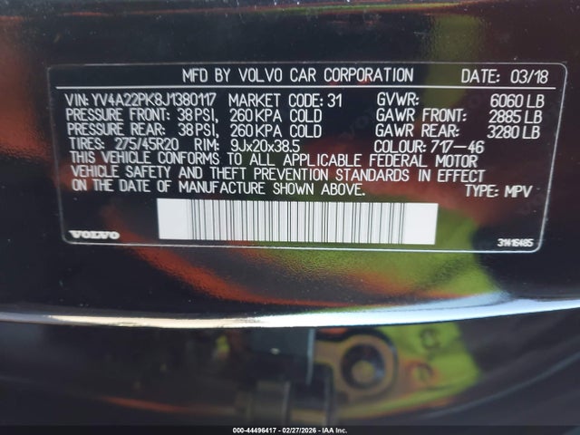 YV4A22PK8J1380117 Volvo Xc90 T6 Momentum