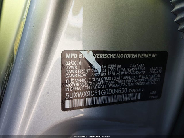 5UXWX9C51G0D89650 BMW X3 Xdrive28i