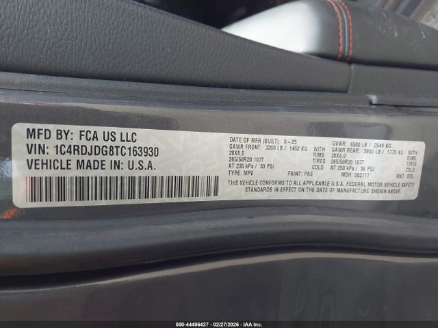 Dodge Durango Gt Awd 2026 1C4RDJDG8TC163930 Image 9