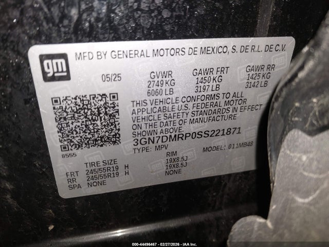 3GN7DMRP0SS221871 Chevrolet Equinox Ev Lt 1