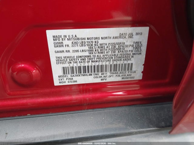 2014 MITSUBISHI OUTLANDER SPORT 4A4AP3AU2EE003147 Photo 8