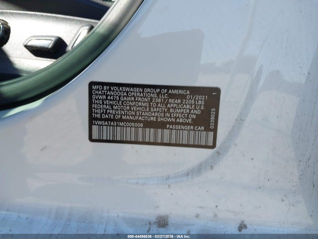 2021 VOLKSWAGEN PASSAT 1VWSA7A31MC005006 Photo 8