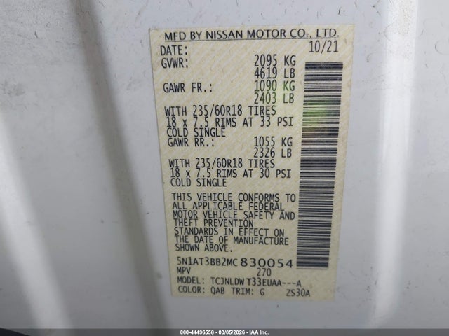 Nissan Rogue Sv Intelligent Awd 2021 5N1AT3BB2MC830054 Image 9