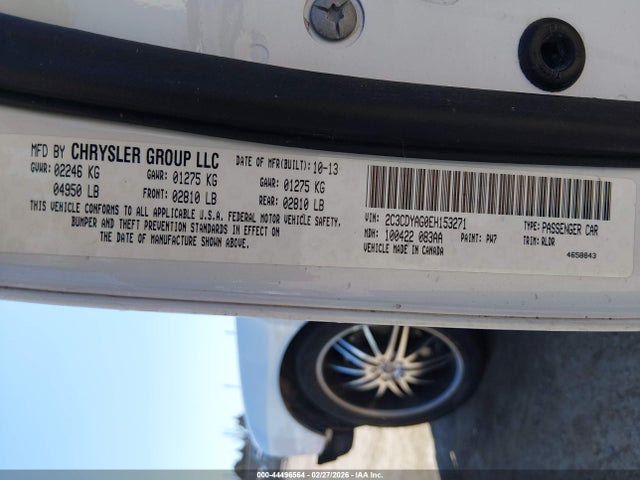44496564 :رقم المزاد ، 2C3CDYAG0EH153271 vin ، 2014 Dodge Challenger Sxt Plus مزاد بيع