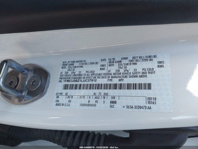 1FMCU0BZ1LUC37912 Ford Escape Se Sport Hybrid