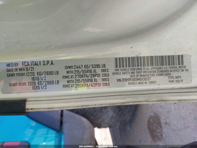 2021 RAM PROMASTER CITY ZFBHRFAB9M6V31537 Photo 8