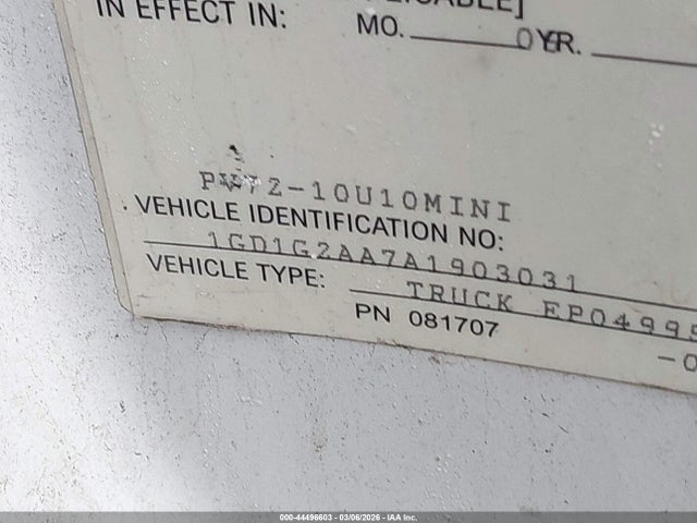 Продаж на аукціоні авто 2010 Gmc Savana Cutaway Work Van, vin: 1GD1G2AA7A1903031, номер лоту: 44496603