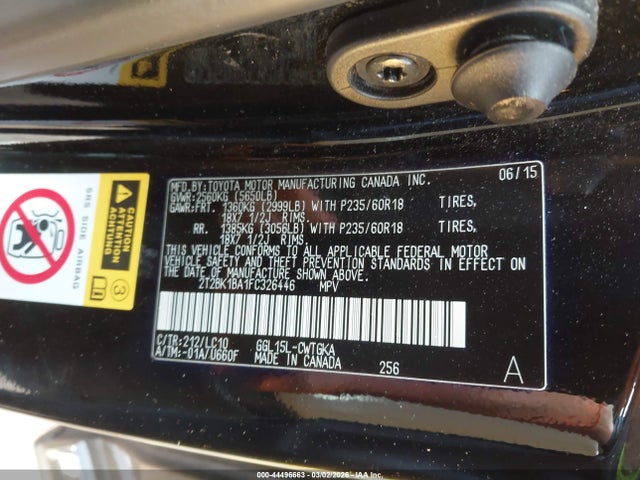 2015 Lexus Rx 350 მანქანა იყიდება აუქციონზე, vin: 2T2BK1BA1FC326446, აუქციონის ნომერი: 44496663