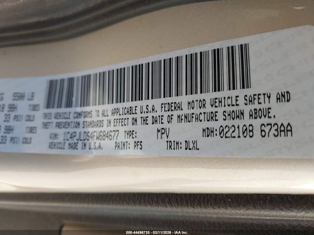 1C4PJLDS4FW684677 Jeep Cherokee Limited