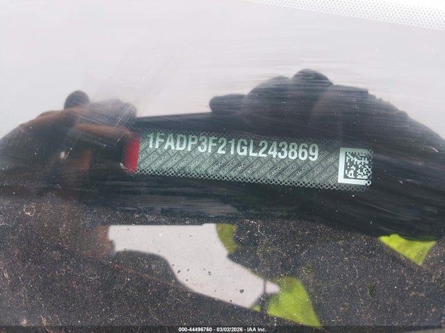 2016 Ford Focus Se მანქანა იყიდება აუქციონზე, vin: 1FADP3F21GL243869, აუქციონის ნომერი: 44496760
