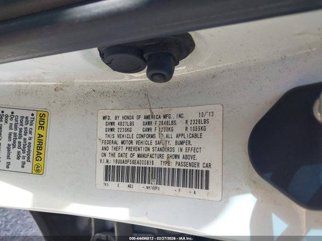 44496812 :رقم المزاد ، 19UUA9F56EA000819 vin ، 2014 Acura Tl Tech مزاد بيع