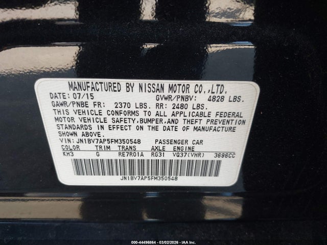 Infiniti Q50 Premium 2015 JN1BV7AP5FM350548 Image 9