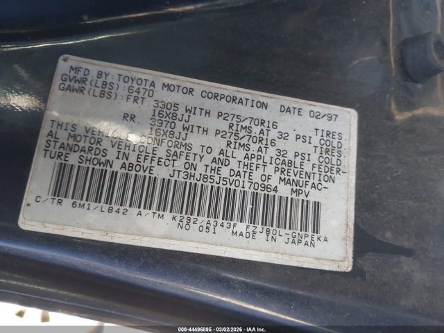 1997 TOYOTA LAND CRUISER JT3HJ85J5V0170964 Photo 8