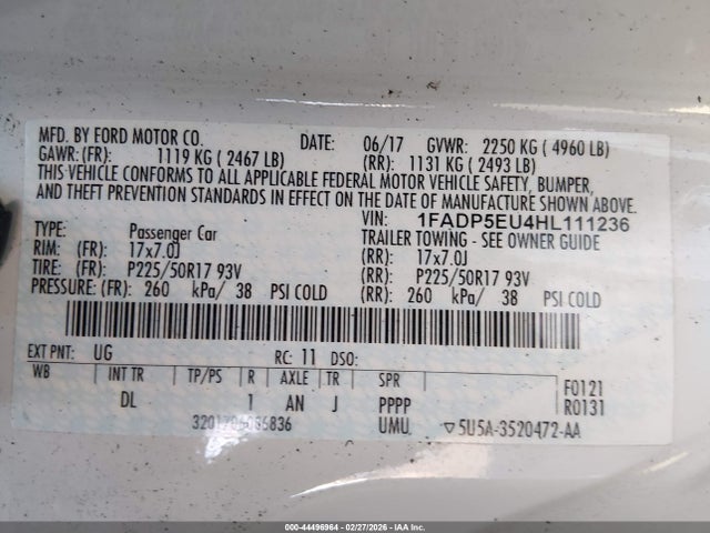 2017 FORD C-MAX ENERGI 1FADP5EU4HL111236 Photo 8