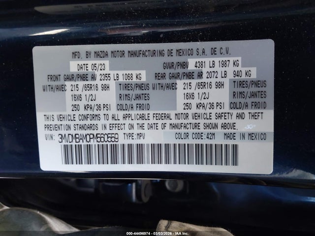 Aukcja sprzedaży 2023 Mazda Cx-30 2.5 S, vin: 3MVDMBAM0PM560559, numer aukcji: 44496974