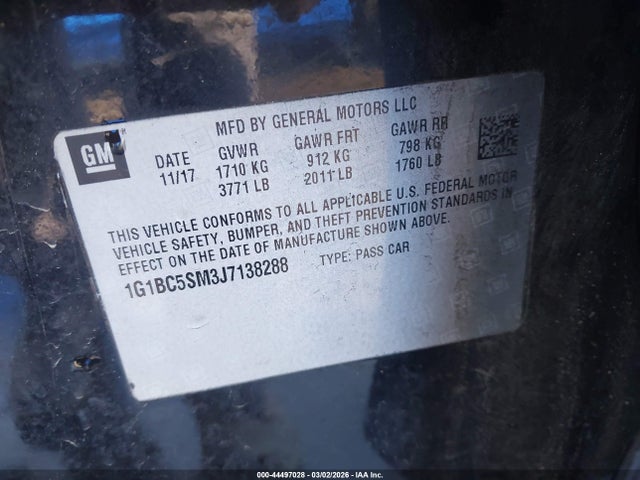 Chevrolet Cruze Ls Auto 2018 1G1BC5SM3J7138288 Image 9