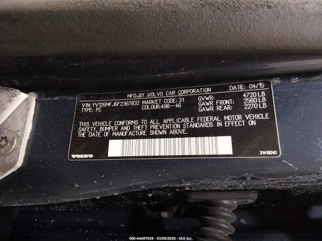 Volvo S60 T5 2015 YV126MFJ6F2367832 Image 9