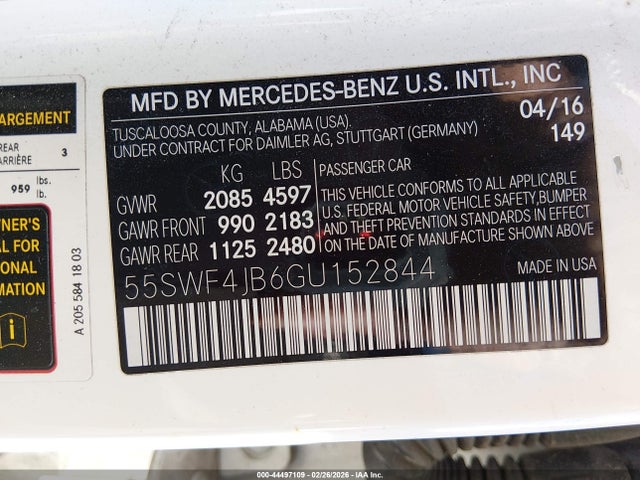 55SWF4JB6GU152844 Mercedes-Benz C 300