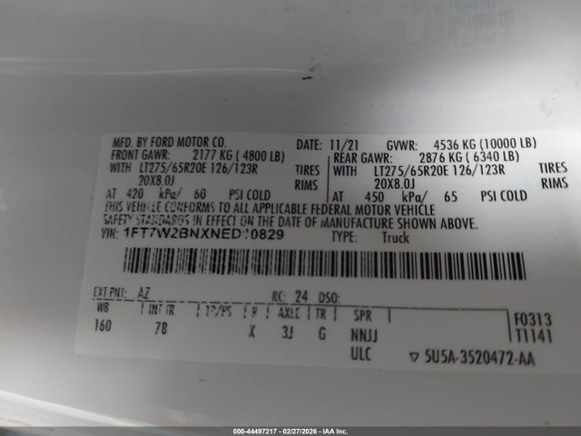 2022 FORD F-250 1FT7W2BNXNED10829 Photo 8