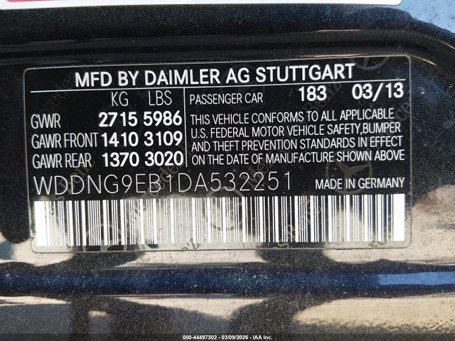Продажа на аукционе авто 2013 Mercedes-benz S 550 4matic, vin: WDDNG9EB1DA532251, номер лота: 44497302