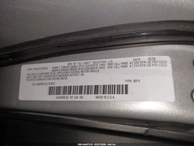 2005 SUBARU OUTBACK 4S4BP62C257372612 Photo 8