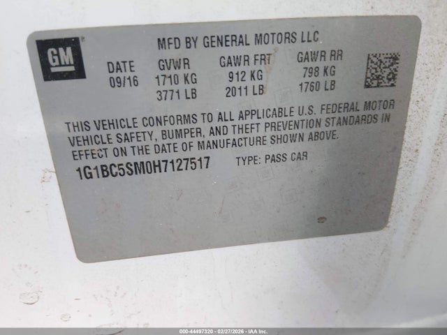 1G1BC5SM0H7127517 Chevrolet Cruze Ls Auto