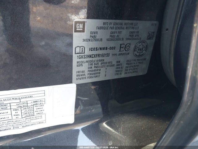 2015 GMC YUKON XL 1500 1GKS2HKCXFR160159 Photo 8