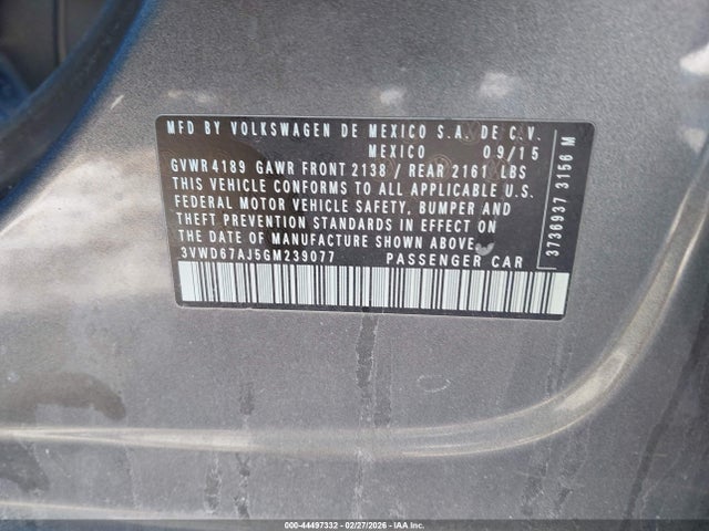 3VWD67AJ5GM239077 Volkswagen Jetta 1.4t Se