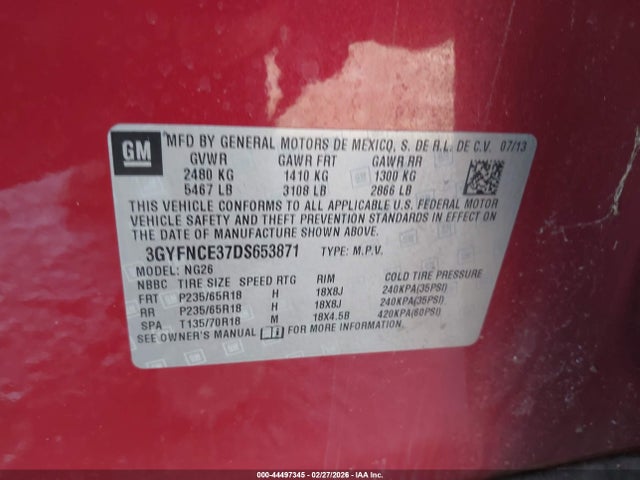 2013 CADILLAC SRX 3GYFNCE37DS653871 Photo 8