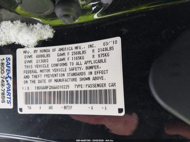 2010 Acura Tl 3.5 მანქანა იყიდება აუქციონზე, vin: 19UUA8F2XAA016225, აუქციონის ნომერი: 44497365