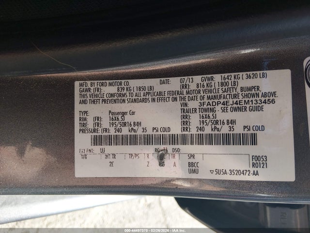 Ford FIESTA SE 2014 3FADP4EJ4EM133456 Image 9