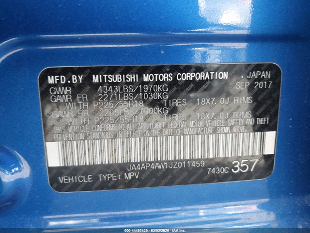 2018 MITSUBISHI OUTLANDER SPORT JA4AP4AW1JZ011459 Photo 8