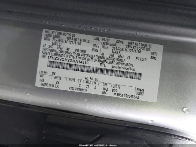 Ford Transit Xlt 2016 1FBZX2CM2GKA14319 Image 9