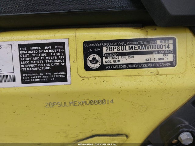 Ski Doo Renegade 800r 2021 2BPSULMEXMV000014 Image 9