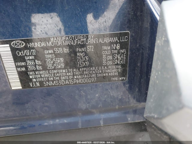2023 HYUNDAI SANTA FE HYBRID 5NMS3DA15PH000097 Photo 8