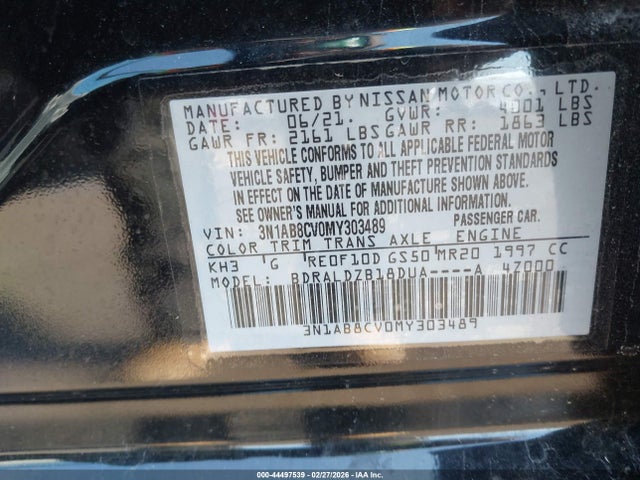 3N1AB8CV0MY303489 Nissan Sentra Sv Xtronic Cvt