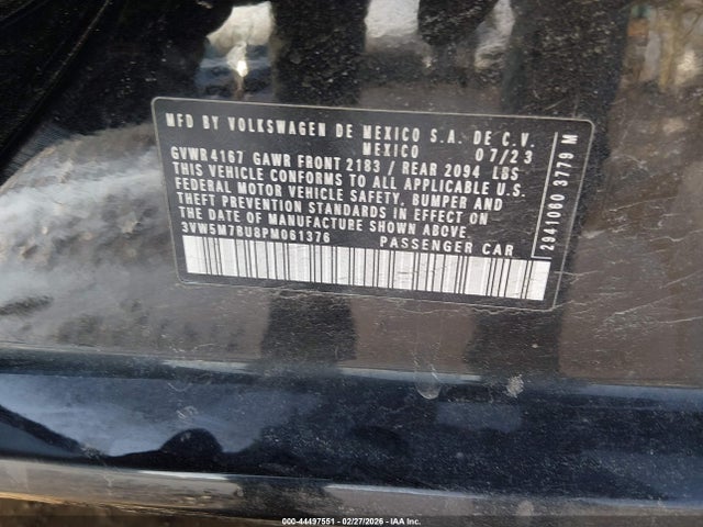 Aukcja sprzedaży 2023 Volkswagen Jetta 1.5t S, vin: 3VW5M7BU8PM061376, numer aukcji: 44497551